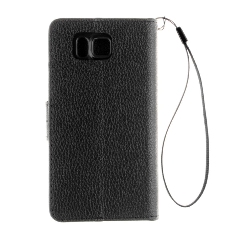 For Galaxy Alpha / G850F Litchi Texture Horizontal Flip Leather Case with Holder & Card Slots & Wallet & Photo Frame & Lanyard