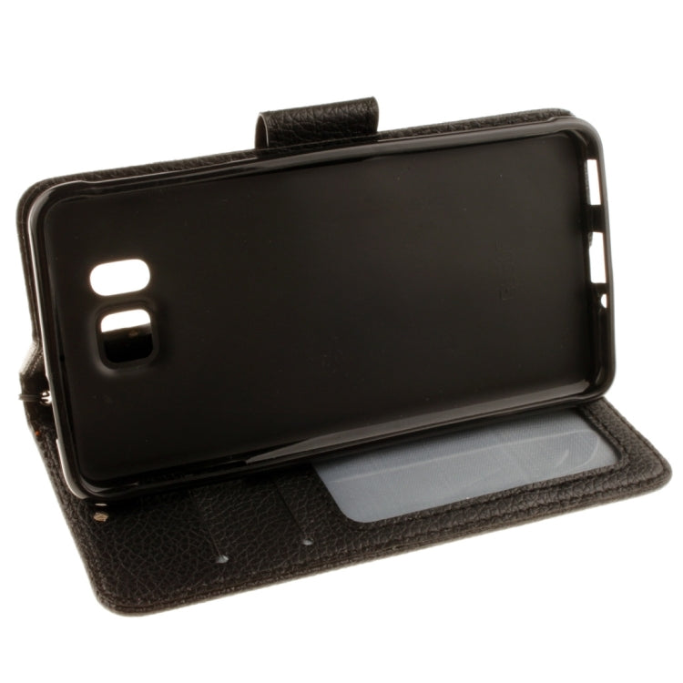 For Galaxy Alpha / G850F Litchi Texture Horizontal Flip Leather Case with Holder & Card Slots & Wallet & Photo Frame & Lanyard