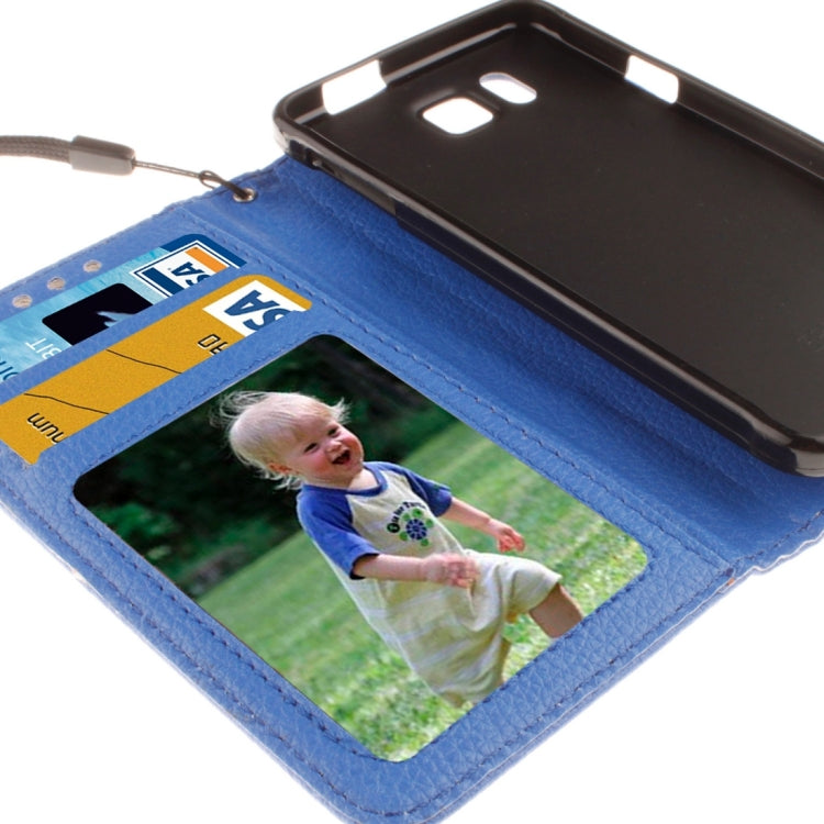 For Galaxy Alpha / G850F Litchi Texture Horizontal Flip Leather Case with Holder & Card Slots & Wallet & Photo Frame & Lanyard