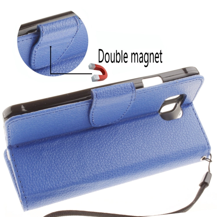 For Galaxy Alpha / G850F Litchi Texture Horizontal Flip Leather Case with Holder & Card Slots & Wallet & Photo Frame & Lanyard
