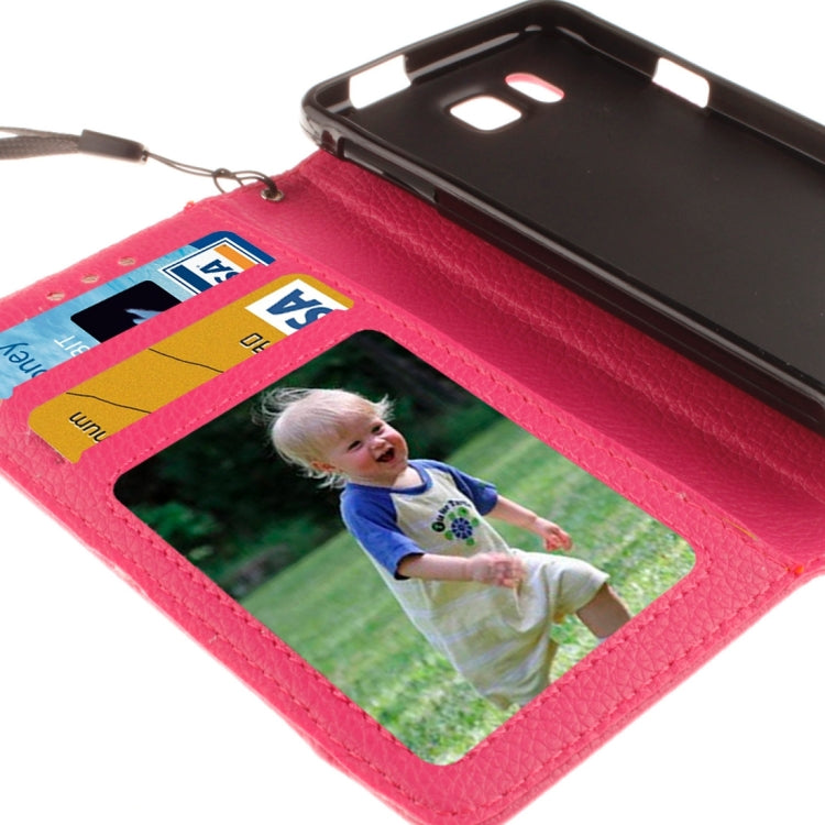 For Galaxy Alpha / G850F Litchi Texture Horizontal Flip Leather Case with Holder & Card Slots & Wallet & Photo Frame & Lanyard