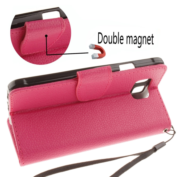 For Galaxy Alpha / G850F Litchi Texture Horizontal Flip Leather Case with Holder & Card Slots & Wallet & Photo Frame & Lanyard