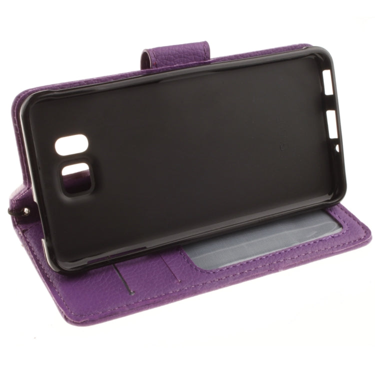 For Galaxy Alpha / G850F Litchi Texture Horizontal Flip Leather Case with Holder & Card Slots & Wallet & Photo Frame & Lanyard