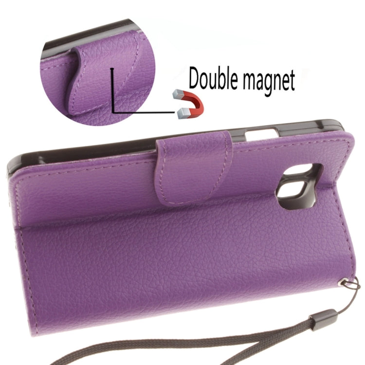 For Galaxy Alpha / G850F Litchi Texture Horizontal Flip Leather Case with Holder & Card Slots & Wallet & Photo Frame & Lanyard
