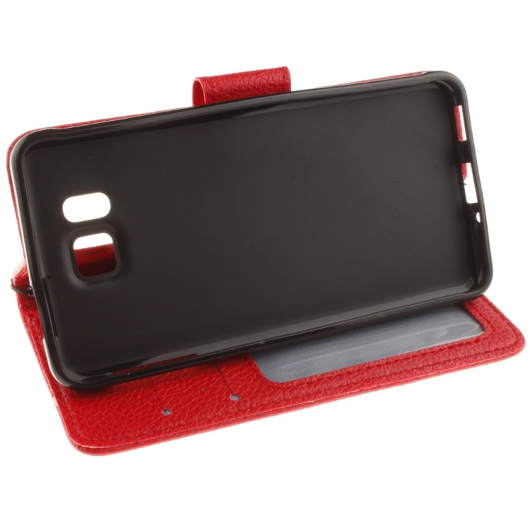 For Galaxy Alpha / G850F Litchi Texture Horizontal Flip Leather Case with Holder & Card Slots & Wallet & Photo Frame & Lanyard