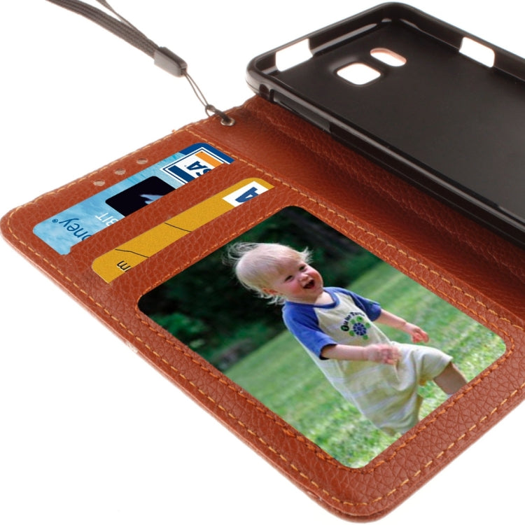 For Galaxy Alpha / G850F Litchi Texture Horizontal Flip Leather Case with Holder & Card Slots & Wallet & Photo Frame & Lanyard
