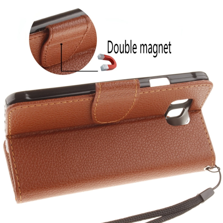 For Galaxy Alpha / G850F Litchi Texture Horizontal Flip Leather Case with Holder & Card Slots & Wallet & Photo Frame & Lanyard