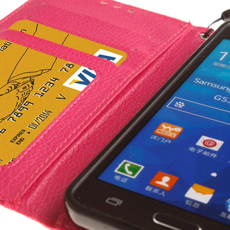 For Galaxy Grand Prime / G530H / G5308W Litchi Texture Horizontal Flip Leather Case with Holder & Card Slots & Wallet & Photo Frame & Lanyard