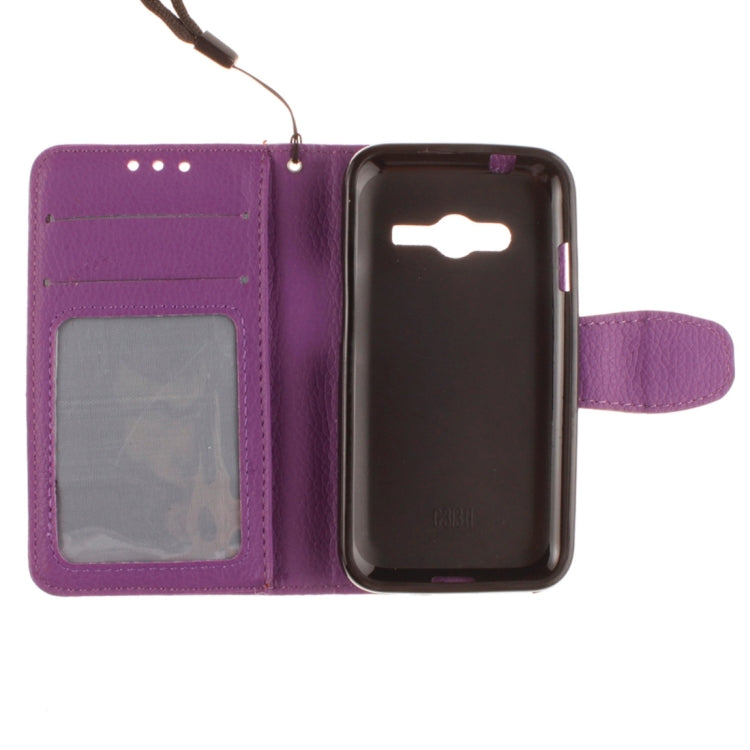 For Galaxy Ace 4 / G313H Litchi Texture Horizontal Flip Leather Case with Holder & Card Slots & Wallet & Photo Frame & Lanyard