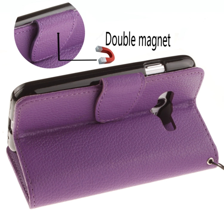 For Galaxy Ace 4 / G313H Litchi Texture Horizontal Flip Leather Case with Holder & Card Slots & Wallet & Photo Frame & Lanyard
