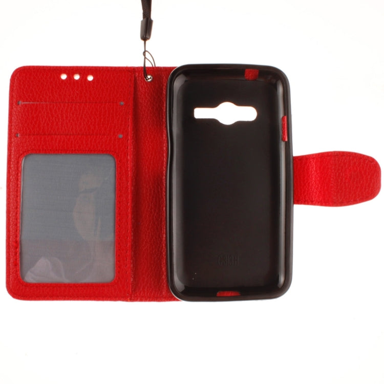 For Galaxy Ace 4 / G313H Litchi Texture Horizontal Flip Leather Case with Holder & Card Slots & Wallet & Photo Frame & Lanyard