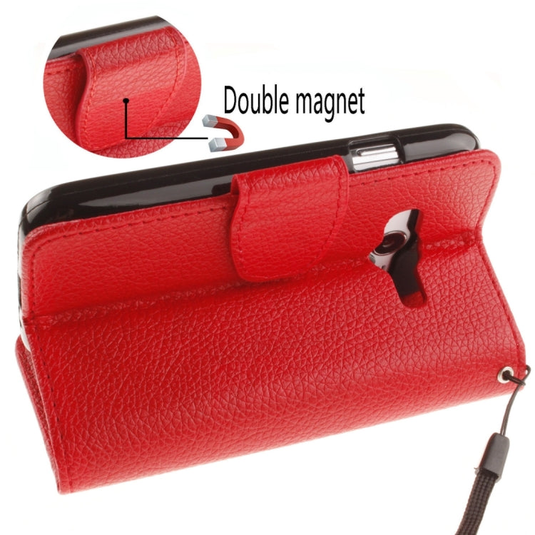 For Galaxy Ace 4 / G313H Litchi Texture Horizontal Flip Leather Case with Holder & Card Slots & Wallet & Photo Frame & Lanyard