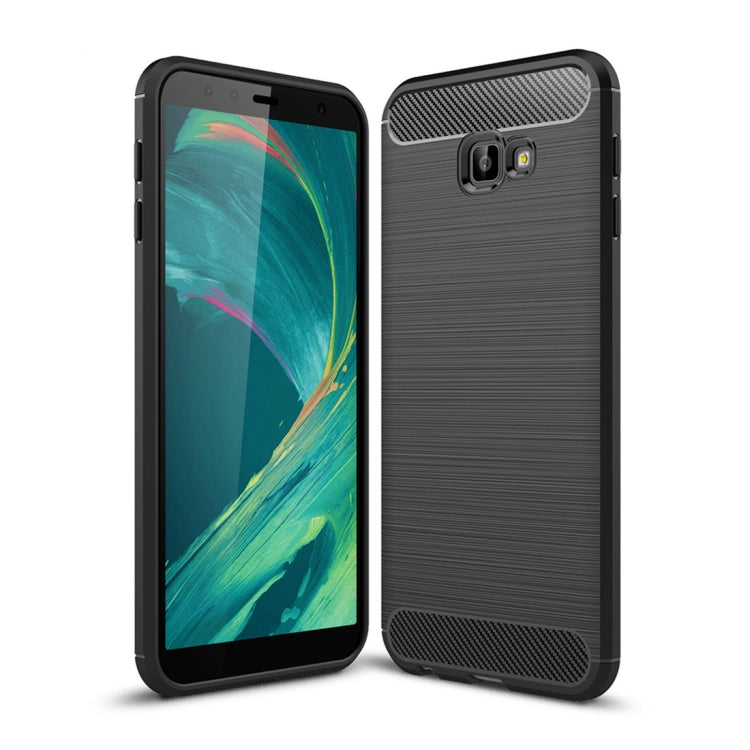 Brushed Texture Carbon Fiber Shockproof TPU Case for Galaxy J4 Core / J4+