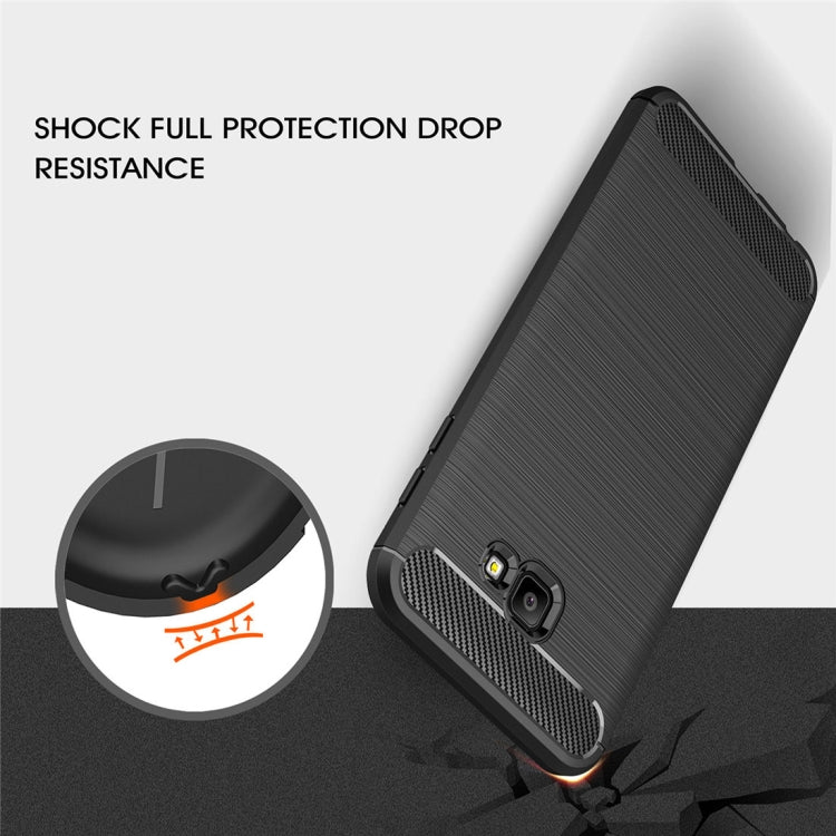 Brushed Texture Carbon Fiber Shockproof TPU Case for Galaxy J4 Core / J4+