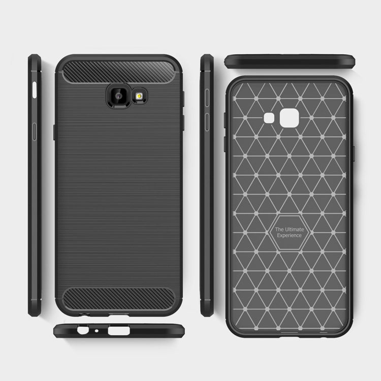 Brushed Texture Carbon Fiber Shockproof TPU Case for Galaxy J4 Core / J4+