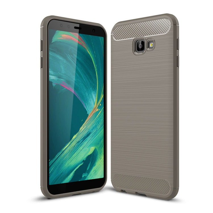 Brushed Texture Carbon Fiber Shockproof TPU Case for Galaxy J4 Core / J4+