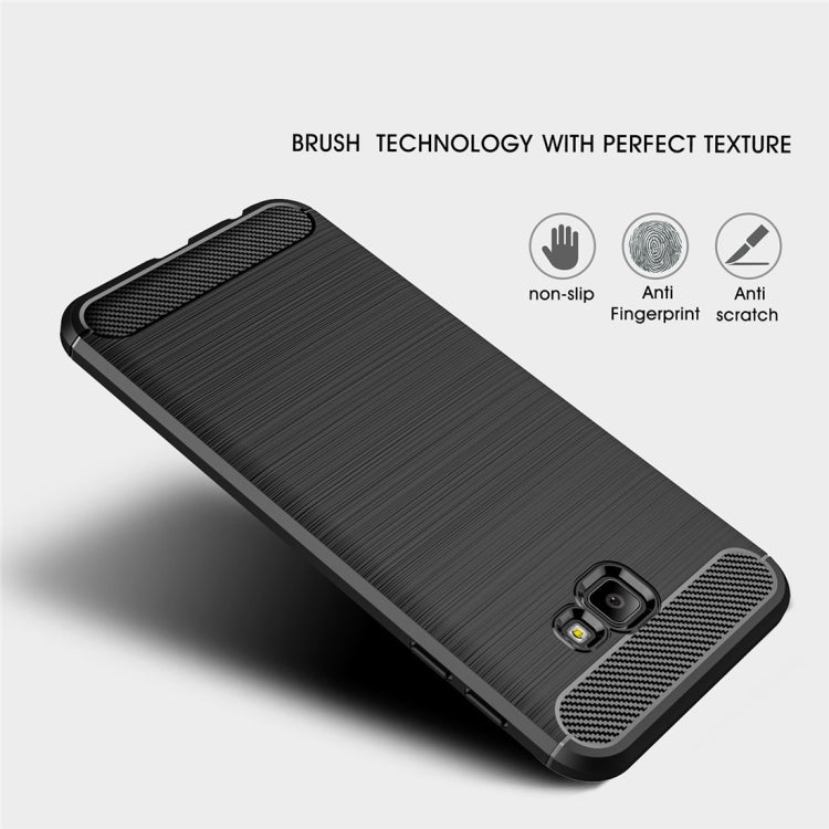 Brushed Texture Carbon Fiber Shockproof TPU Case for Galaxy J4 Core / J4+