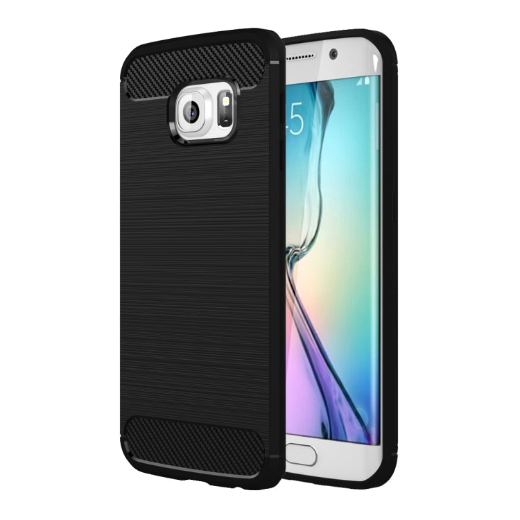 For Galaxy S6 Edge / G925 Brushed Texture Fiber TPU Rugged Armor Protective Case