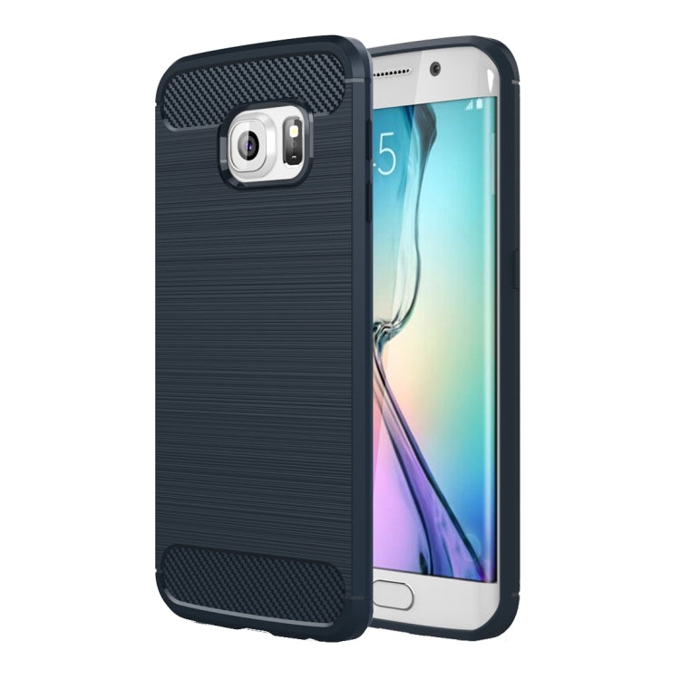 For Galaxy S6 Edge / G925 Brushed Texture Fiber TPU Rugged Armor Protective Case