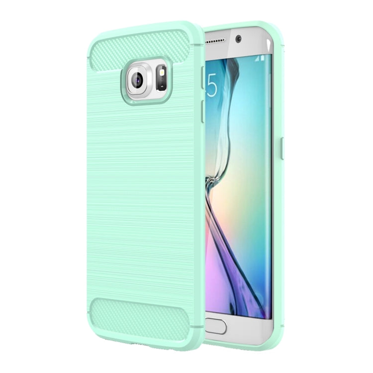 For Galaxy S6 Edge / G925 Brushed Texture Fiber TPU Rugged Armor Protective Case
