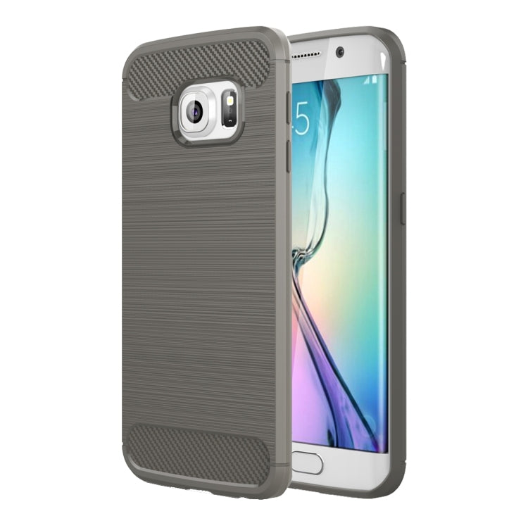 For Galaxy S6 Edge / G925 Brushed Texture Fiber TPU Rugged Armor Protective Case