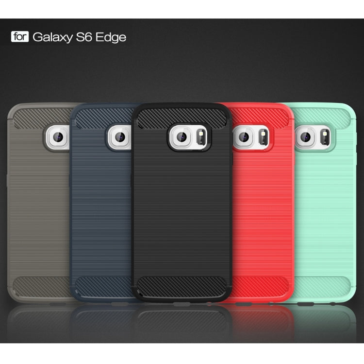 For Galaxy S6 Edge / G925 Brushed Texture Fiber TPU Rugged Armor Protective Case