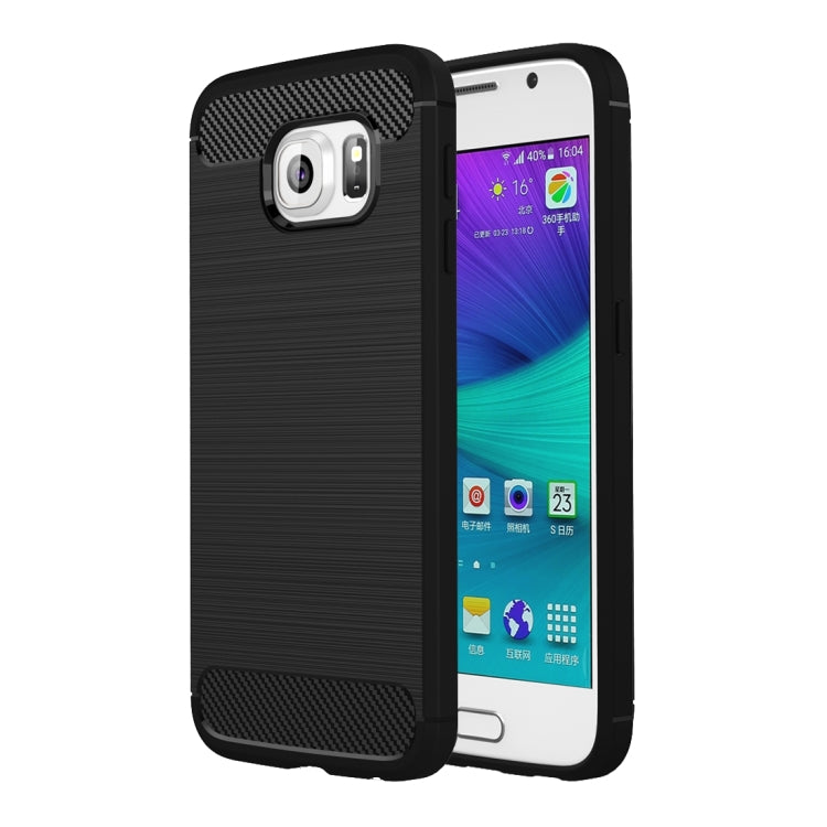 For Galaxy S6 / G920 Brushed Texture Fiber TPU Rugged Armor Protective Case