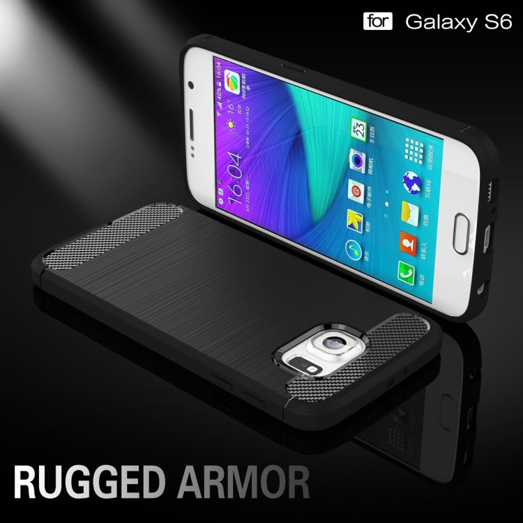 For Galaxy S6 / G920 Brushed Texture Fiber TPU Rugged Armor Protective Case