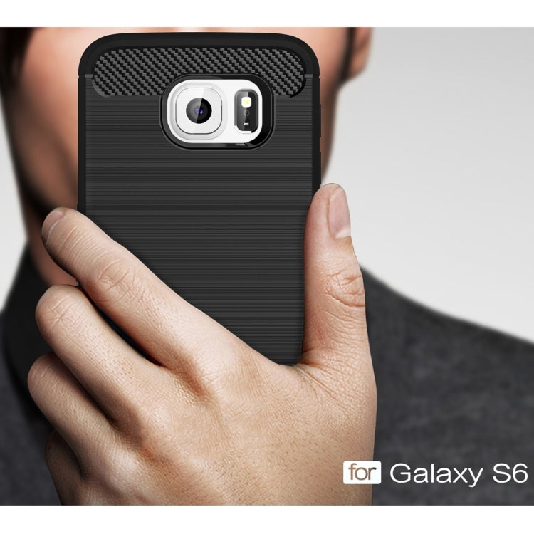 For Galaxy S6 / G920 Brushed Texture Fiber TPU Rugged Armor Protective Case