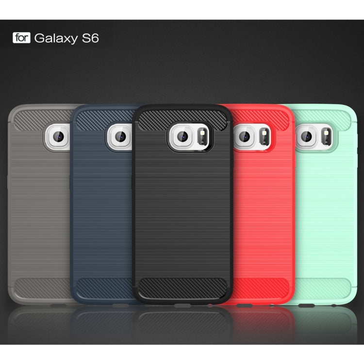 For Galaxy S6 / G920 Brushed Texture Fiber TPU Rugged Armor Protective Case