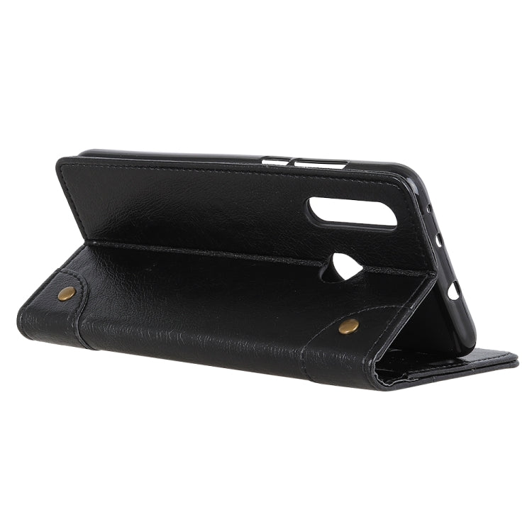 Copper Buckle Nappa Texture Horizontal Flip Leather Case for Galaxy A8s, with Holder & Card Slots & Wallet