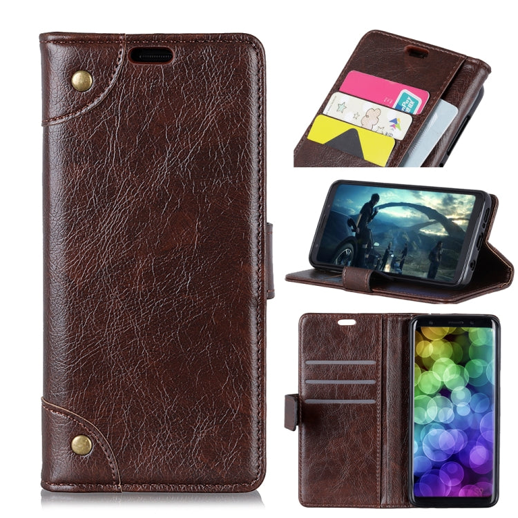 Copper Buckle Nappa Texture Horizontal Flip Leather Case for Galaxy A8s, with Holder & Card Slots & Wallet