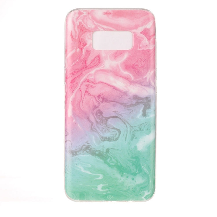For Galaxy S8 Pink Green Marble Pattern Soft TPU Protective Case