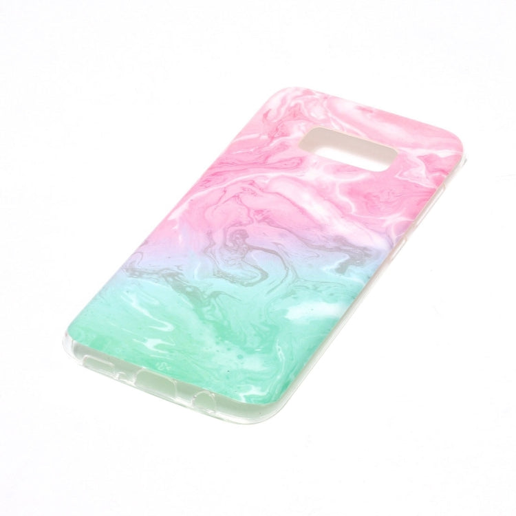 For Galaxy S8 Pink Green Marble Pattern Soft TPU Protective Case