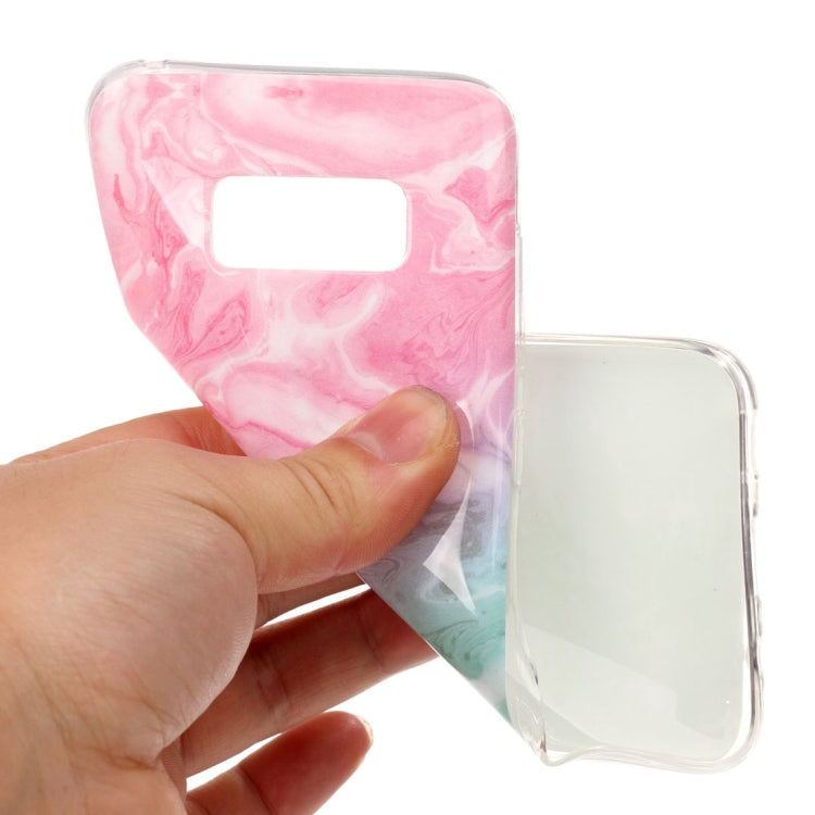 For Galaxy S8 Pink Green Marble Pattern Soft TPU Protective Case