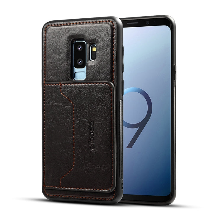 Dibase for Galaxy S9+ TPU + PC + PU Crazy Horse Texture Protective Case with Holder & Card Slots