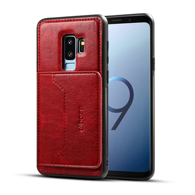 Dibase for Galaxy S9+ TPU + PC + PU Crazy Horse Texture Protective Case with Holder & Card Slots
