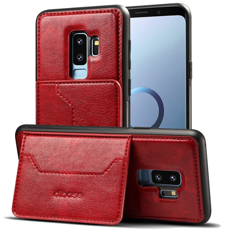 Dibase for Galaxy S9+ TPU + PC + PU Crazy Horse Texture Protective Case with Holder & Card Slots