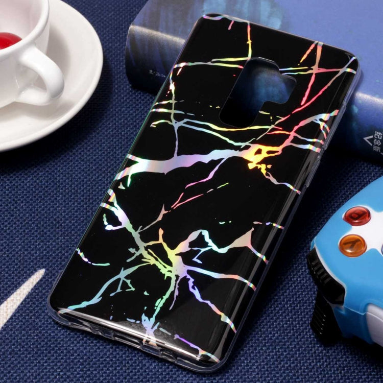 Galaxy S9+ Color Plating Marble Texture Soft TPU Protective Back Case
