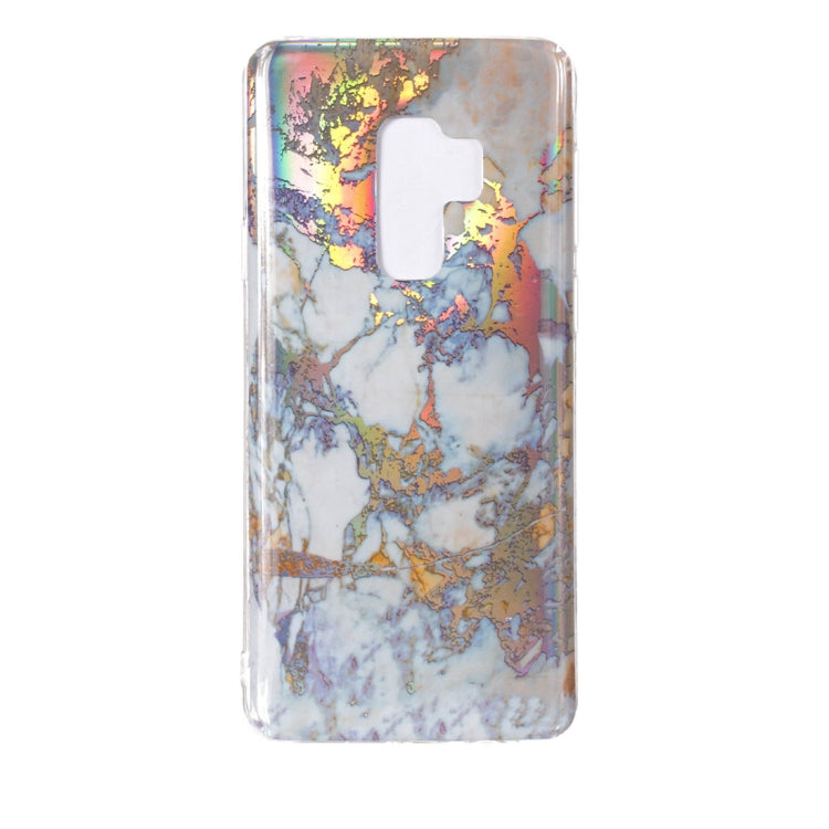 Galaxy S9+ Color Plating Marble Texture Soft TPU Protective Back Case