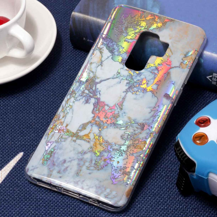Galaxy S9+ Color Plating Marble Texture Soft TPU Protective Back Case