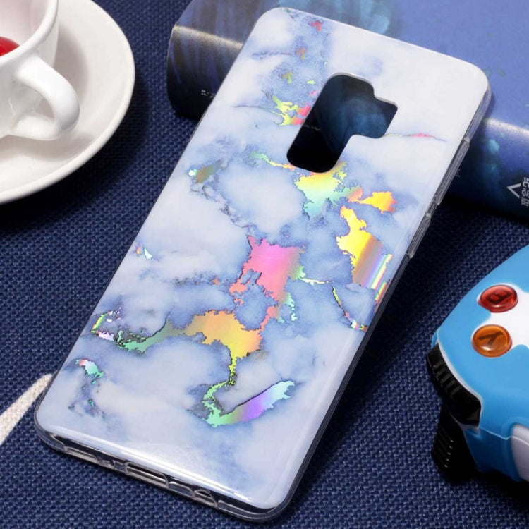 Galaxy S9+ Color Plating Marble Texture Soft TPU Protective Back Case