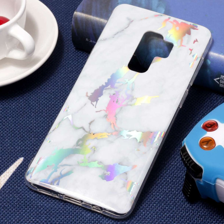 Galaxy S9+ Color Plating Marble Texture Soft TPU Protective Back Case