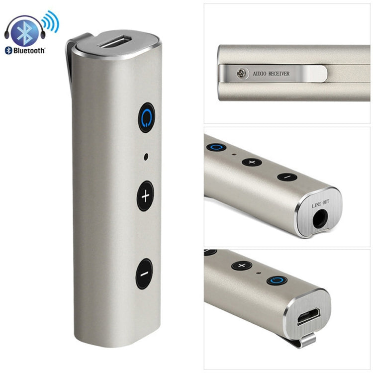 BT810 Bluetooth V4.2+EDR  Wireless Bluetooth Transmitter Receiver Music Adapter with 3.5mm Audio Plug & USB Cable(Gold)
