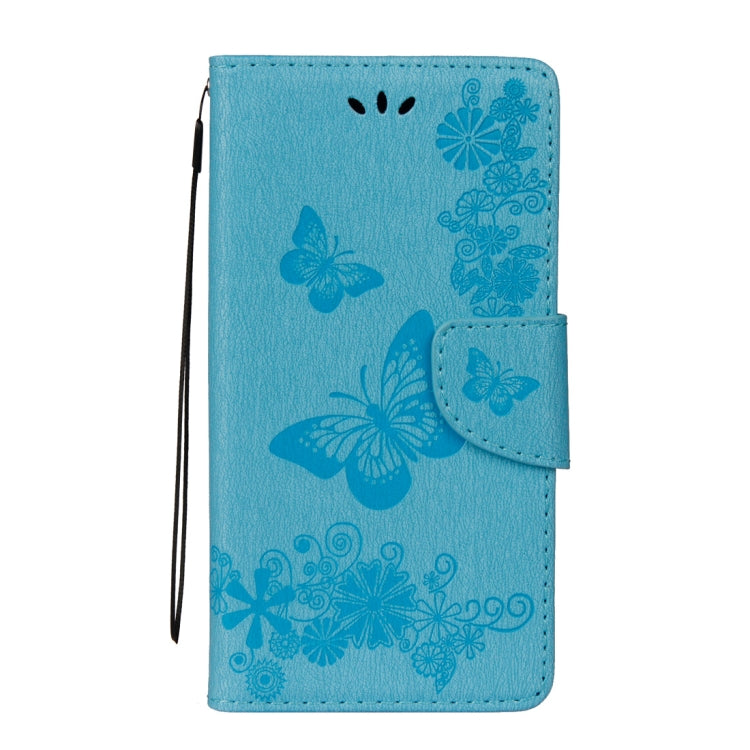 For Galaxy J7 (2017) (EU Version) Pressed Flowers Butterfly Pattern Horizontal Flip Leather Case with Holder & Card Slots & Wallet & Lanyard