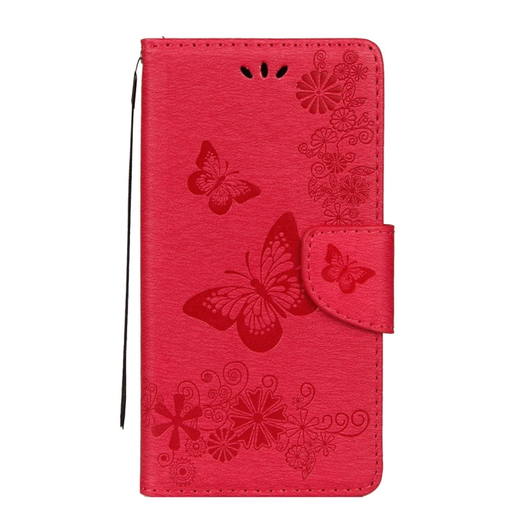 For Galaxy J7 (2017) (EU Version) Pressed Flowers Butterfly Pattern Horizontal Flip Leather Case with Holder & Card Slots & Wallet & Lanyard