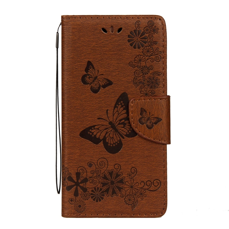 For Galaxy J7 (2017) (EU Version) Pressed Flowers Butterfly Pattern Horizontal Flip Leather Case with Holder & Card Slots & Wallet & Lanyard