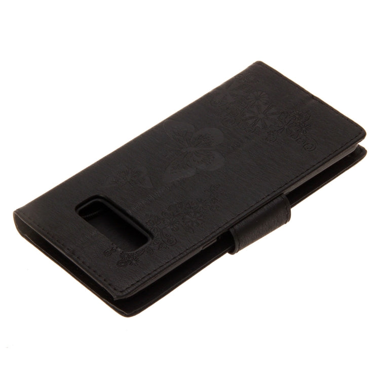 For Galaxy Note 8 Pressed Flowers Butterfly Pattern Horizontal Flip Leather Case with Holder & Card Slots & Wallet & Lanyard