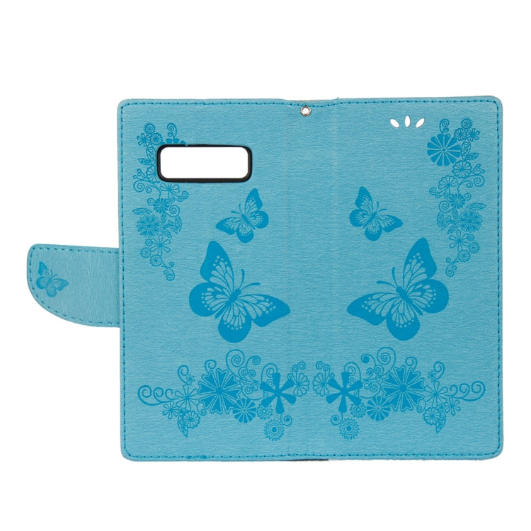 For Galaxy Note 8 Pressed Flowers Butterfly Pattern Horizontal Flip Leather Case with Holder & Card Slots & Wallet & Lanyard