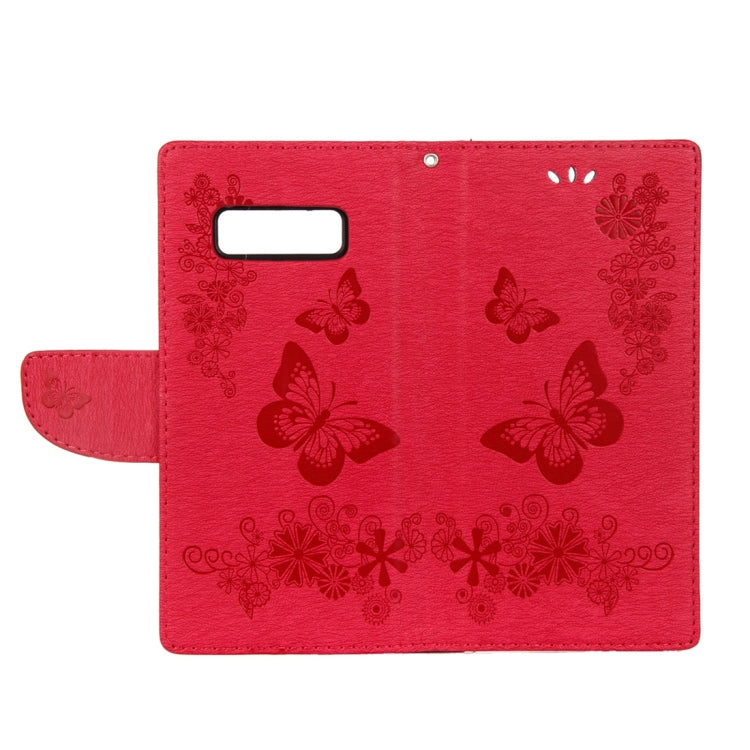 For Galaxy Note 8 Pressed Flowers Butterfly Pattern Horizontal Flip Leather Case with Holder & Card Slots & Wallet & Lanyard